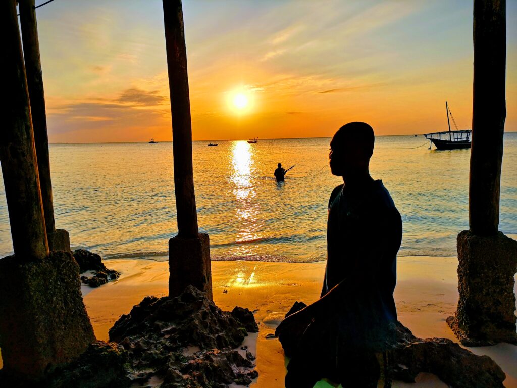 Coucher du soleil en bord de mer